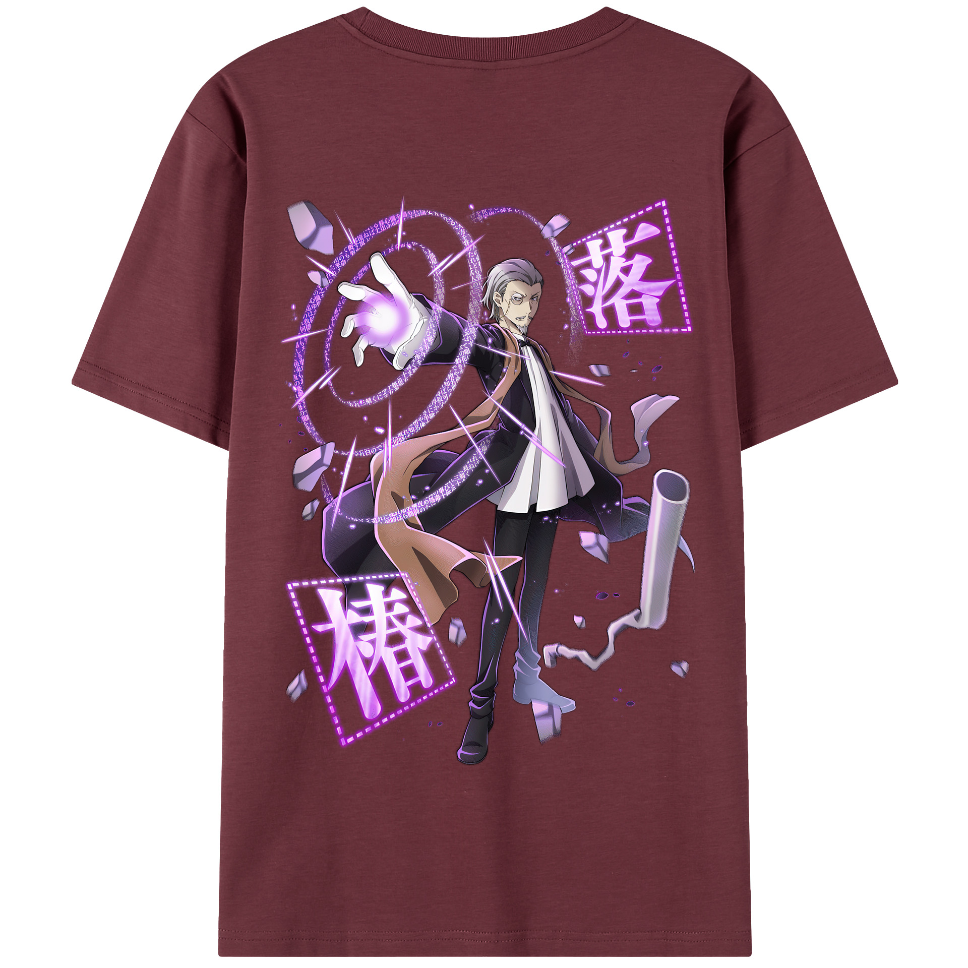 （画像用） 文豪ストレイドッグス Bungo Stray Dogs 綿100％半袖Tシャツ（背面プリント）